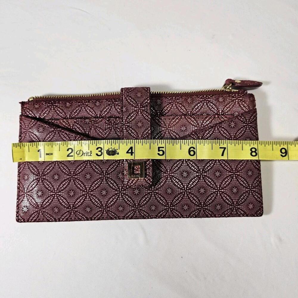 Lodis Maroon Geometric Wallet - Picture 4 of 9